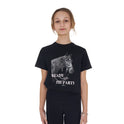 Equestro Girls' Ready To The Party Cotton T-Shirt With Rhinestones #colour_black
