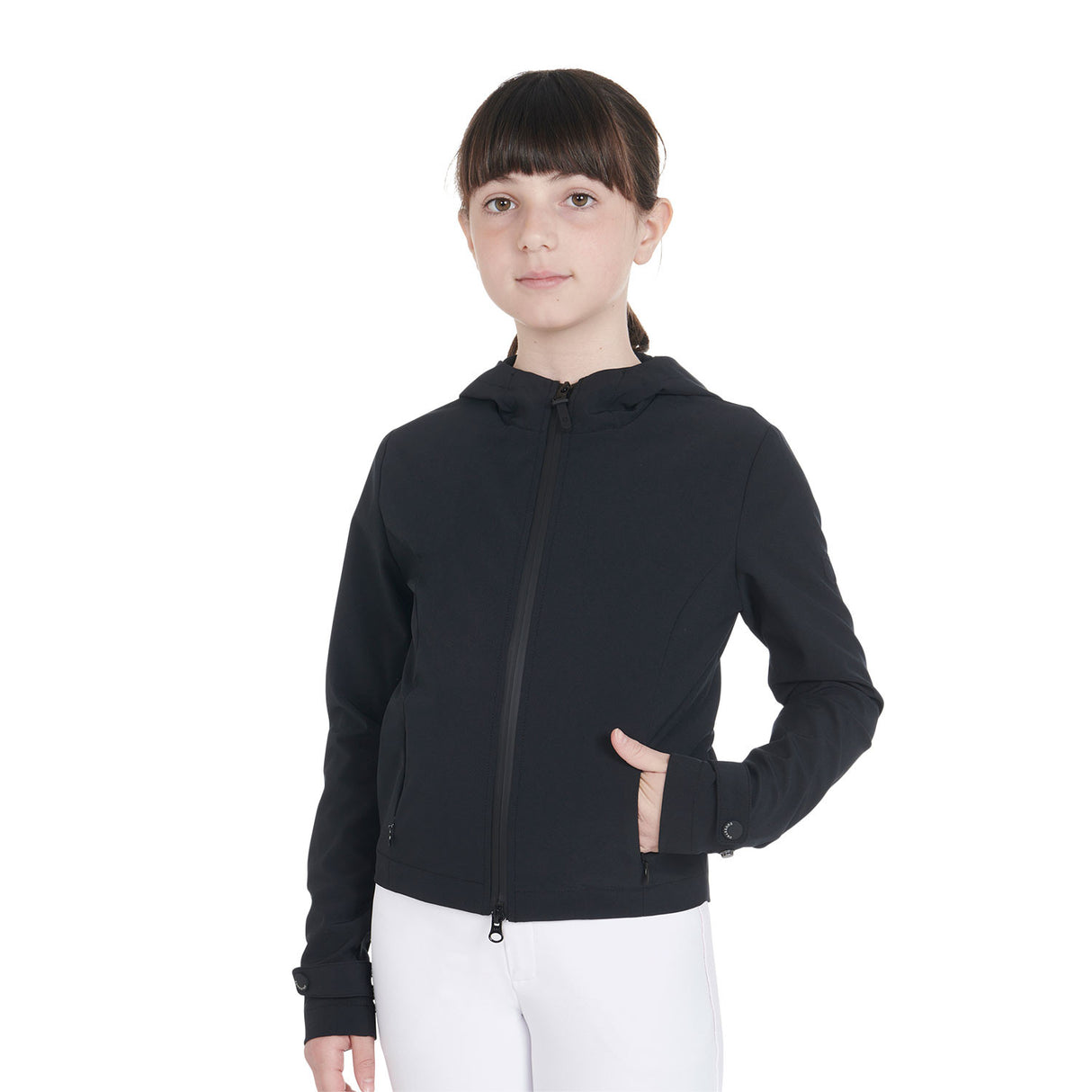 Kids' slim fit softshell jacket in technical fabric
