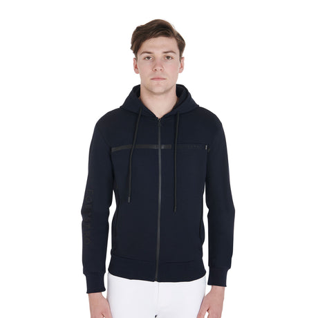 Equestro Men's Full Zip Interlock Sweatshirt #colour_blue