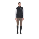 Equestro Men's Stretch Fabric Vest Silicone Patch #colour_black