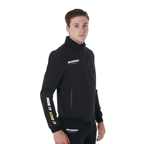 Equestro Scuderia Equestro Men's Jacket Technical Fabric #colour_black