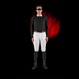 Equestro Equestro Ridertechnology Men's Competition Polo Shirt Long Sleeves And Buttons #colour_black