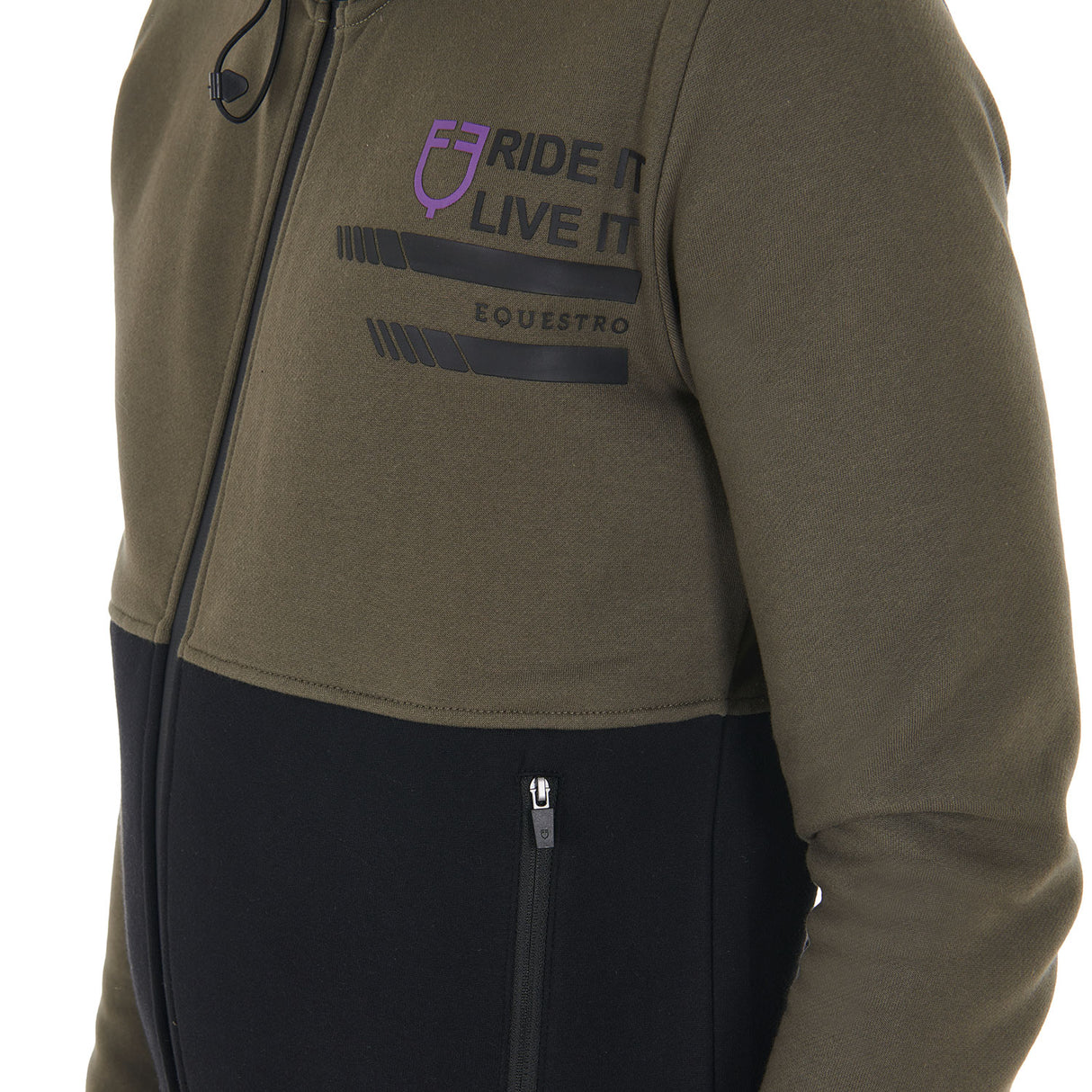 Equestro Men's Hooded Sweatshirt With Fleece Inside #colour_green