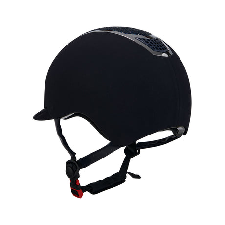 Equestro Ultra-Light Velvet Helmet With Rhinestones #colour_blue