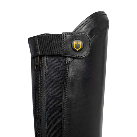 Equestro Unisex Chaps With Back Zip And Elastic Band #colour_black