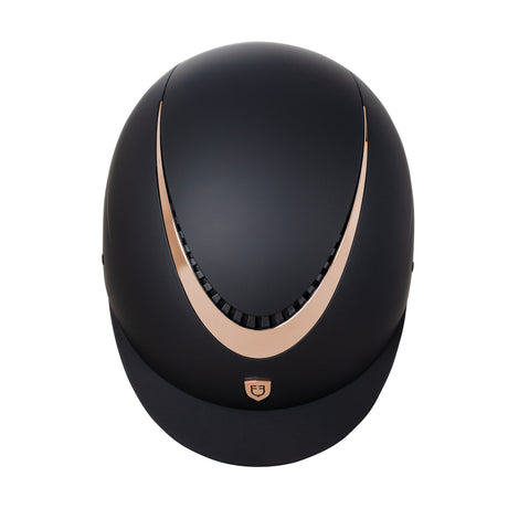 Equestro Unisex Helmet With Shiny Frame Homologation En 1384-2023 #colour_black-rose-gold