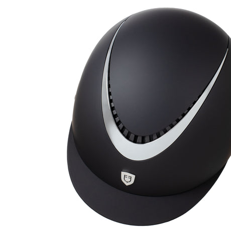Equestro Unisex Helmet With Shiny Frame Homologation En 1384-2023 #colour_black-silver