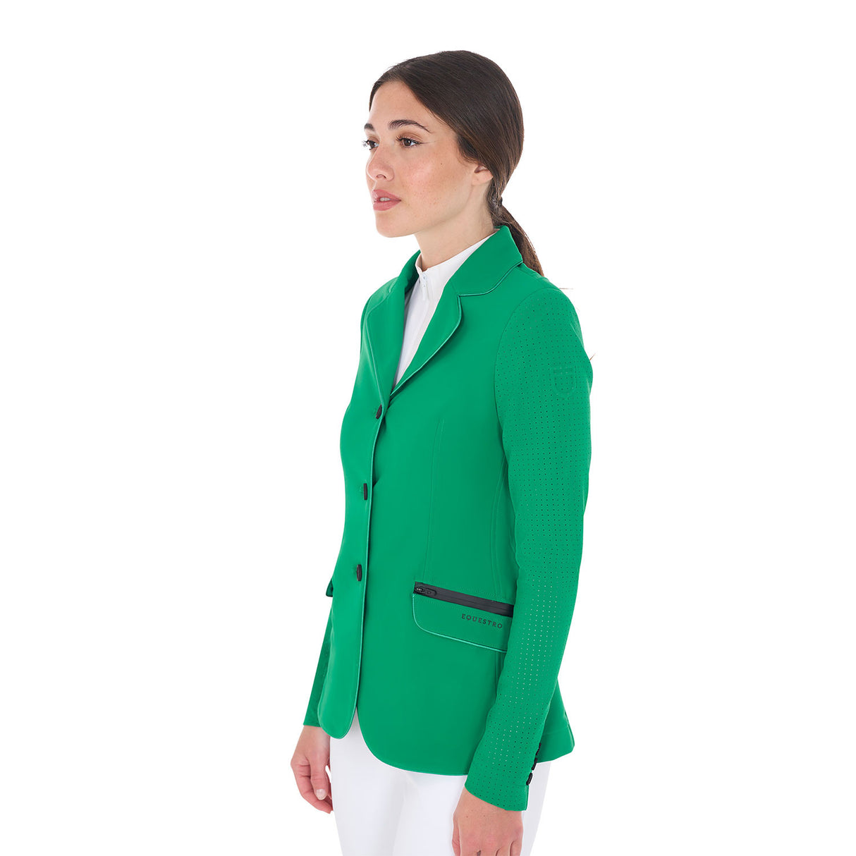 Women's competition jacket three buttons perforated fabric