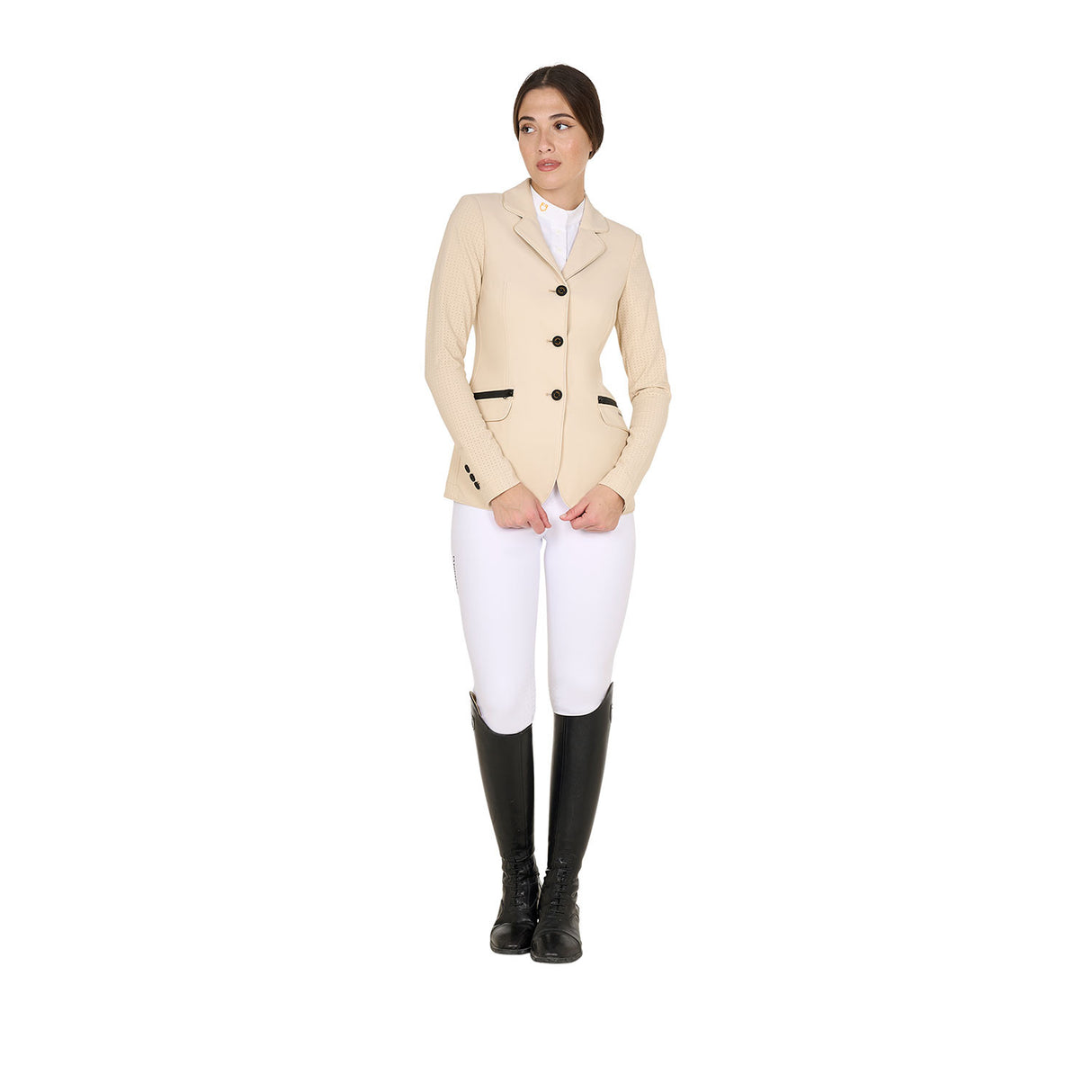 Women's competition jacket three buttons perforated fabric