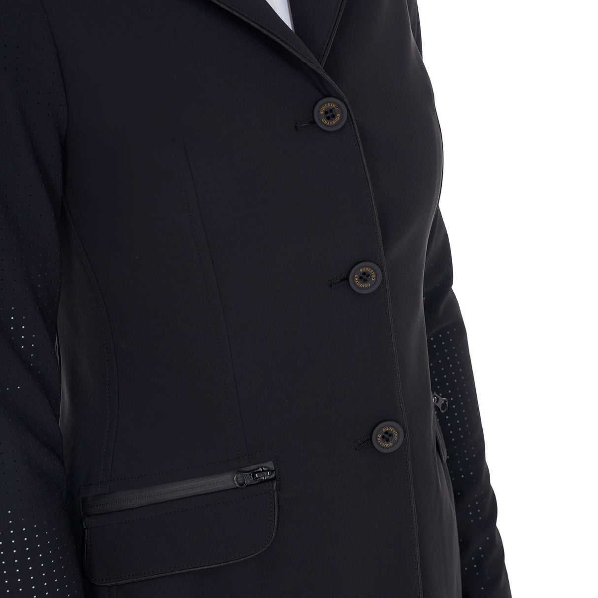 Women's competition jacket three buttons perforated fabric