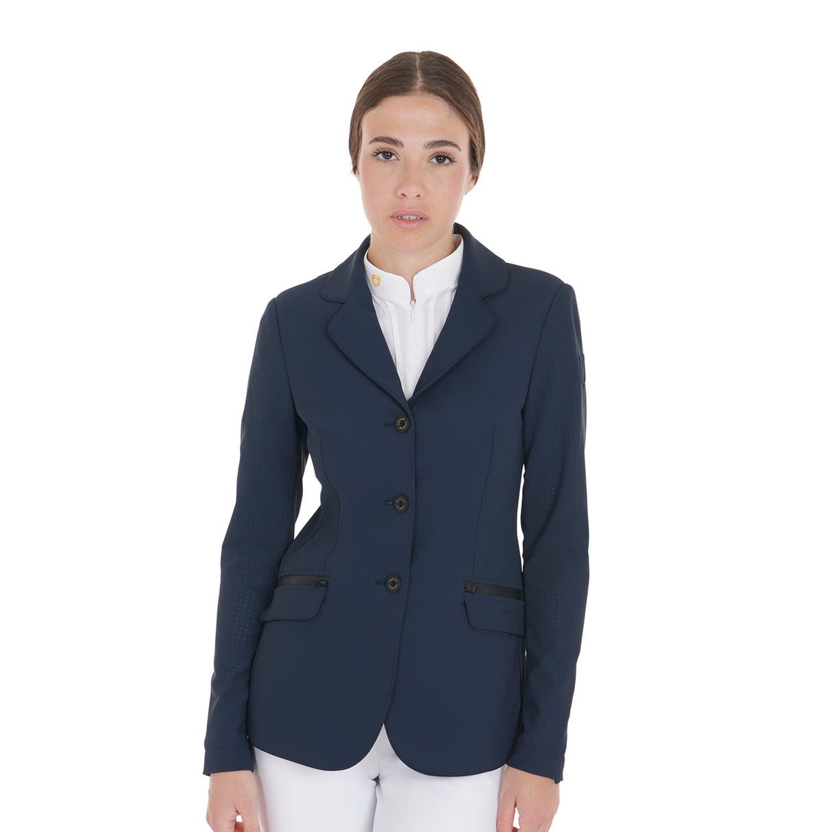 Women's competition jacket three buttons perforated fabric