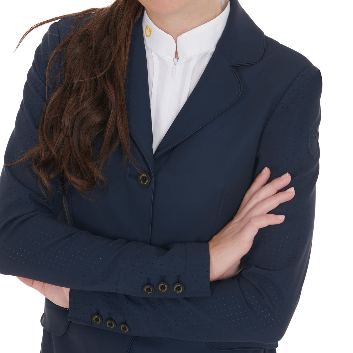 Women's competition jacket three buttons perforated fabric
