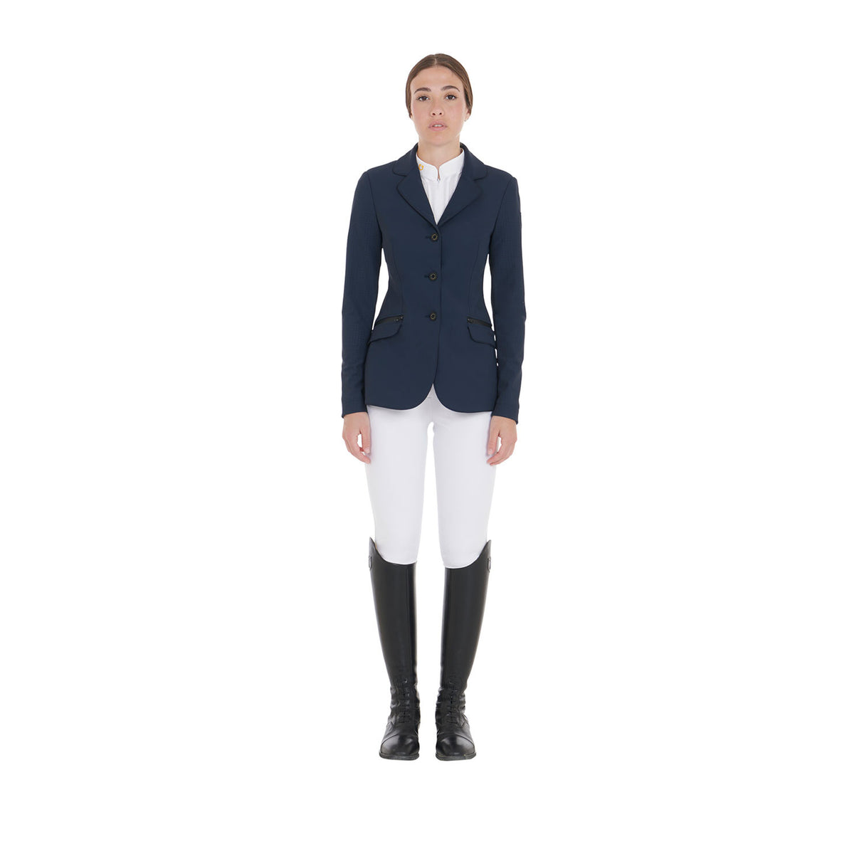 Women's competition jacket three buttons perforated fabric