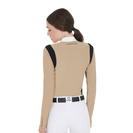 Women's slim fit polo shirt in technical fabric