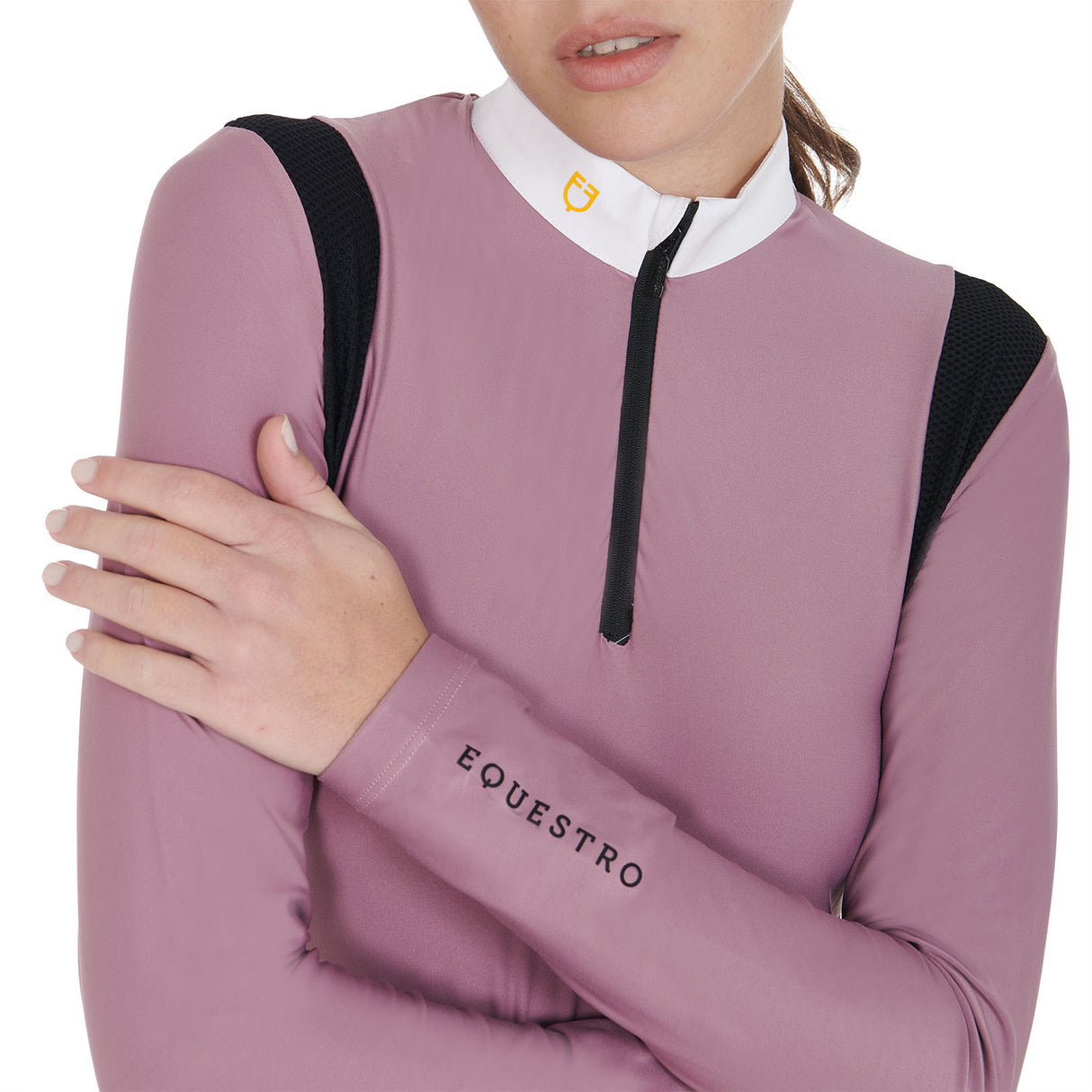 Women's slim fit polo shirt in technical fabric