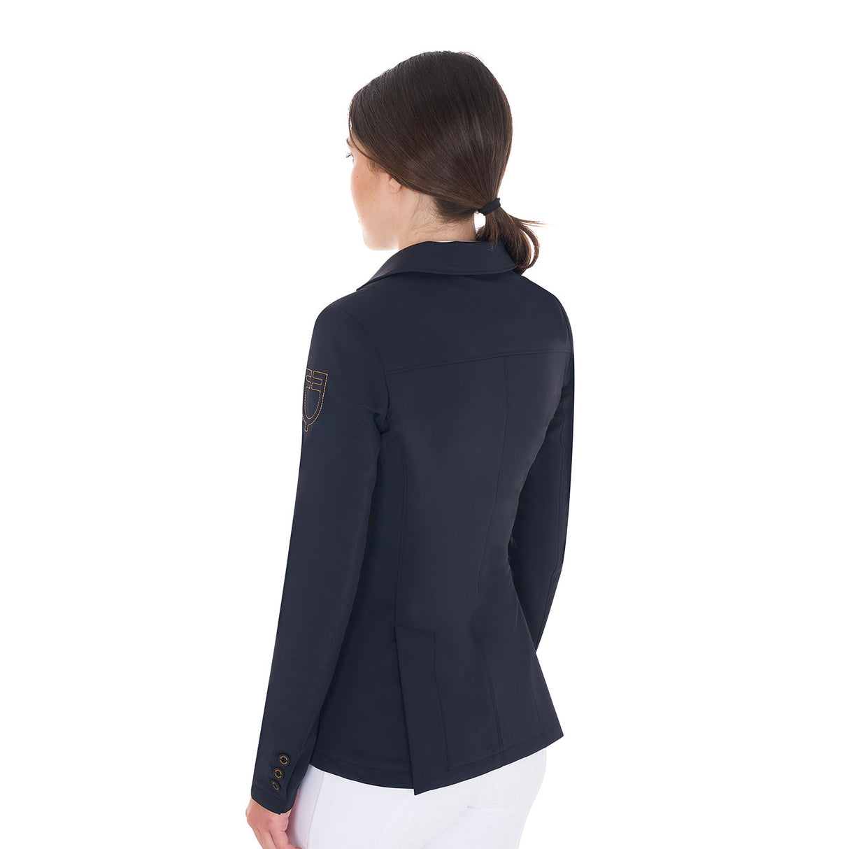 Women's competition jacket with contrasting embroidered logo