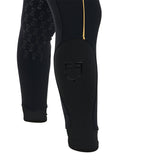 Equestro Women's Slim Fit Breeches With Knee Grip #colour_black
