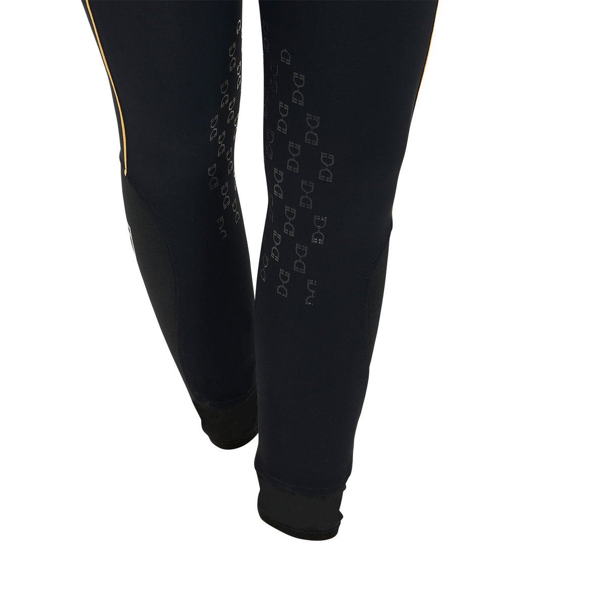 Equestro Women's Slim Fit Breeches With Knee Grip #colour_black