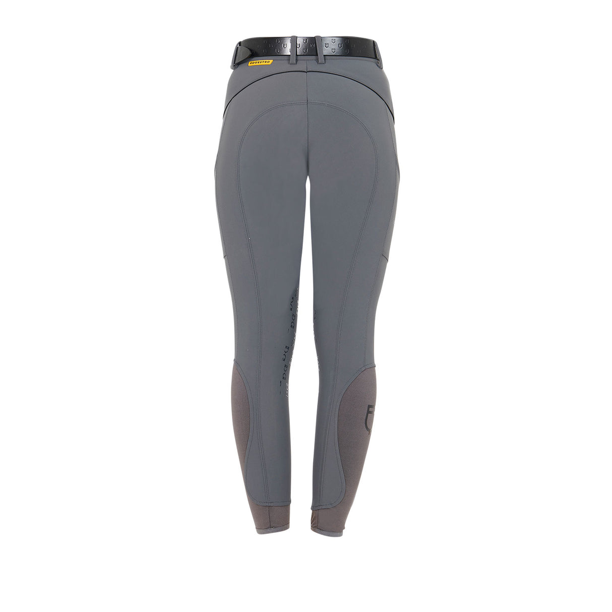 Equestro Women's Slim Fit Breeches With Knee Grip #colour_grey