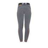 Equestro Women's Slim Fit Breeches With Knee Grip #colour_grey