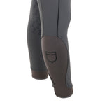 Equestro Women's Slim Fit Breeches With Knee Grip #colour_grey