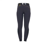 Equestro Women's Slim Fit Breeches With Knee Grip #colour_blue