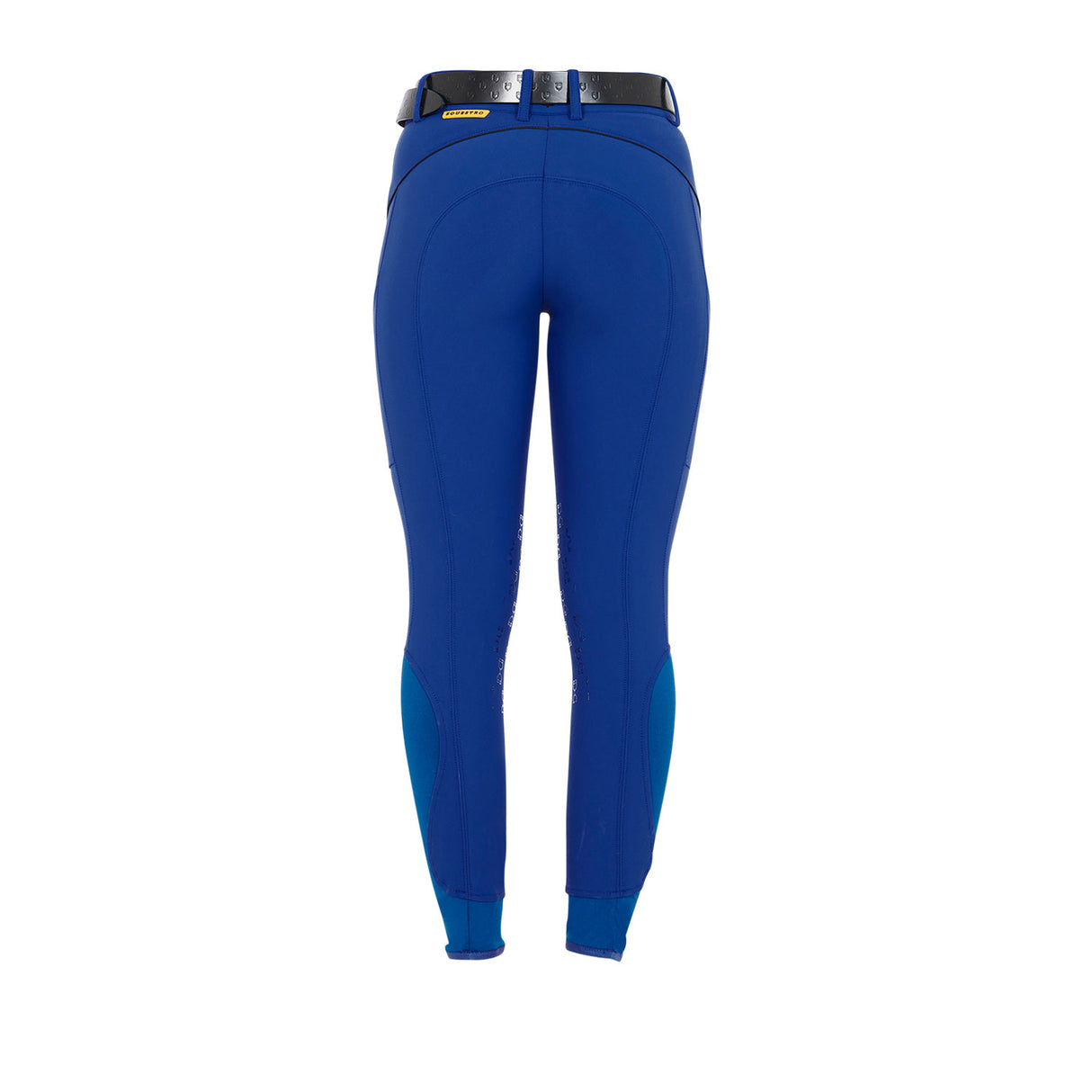 Equestro Women's Slim Fit Breeches With Knee Grip #colour_royal-blue