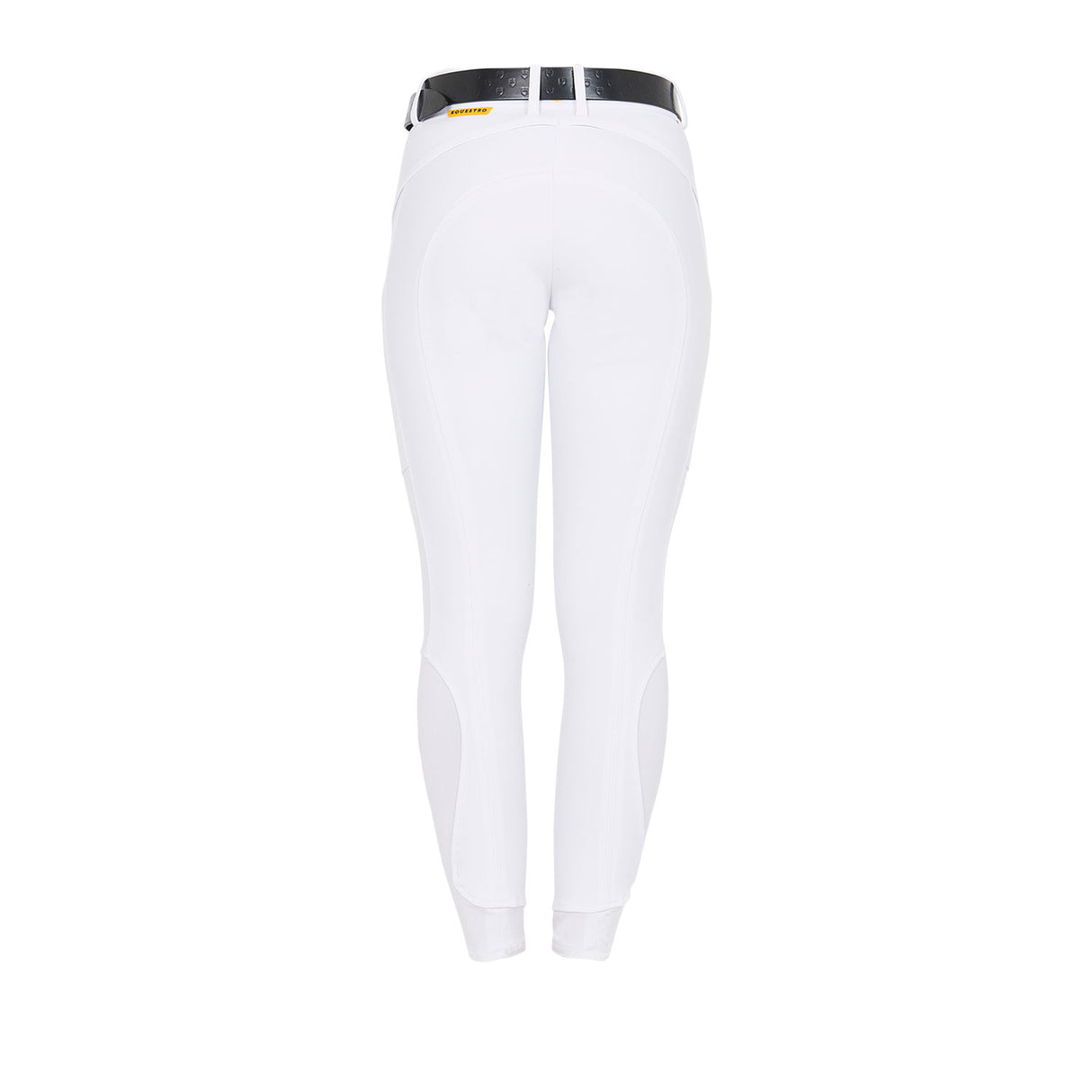 Equestro Women's Slim Fit Breeches With Knee Grip #colour_white