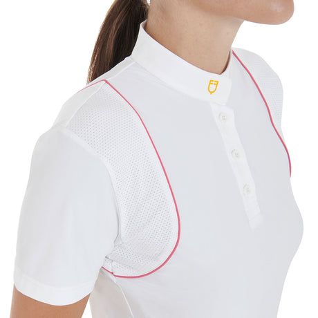 Women's slim fit competition polo shirt with buttons