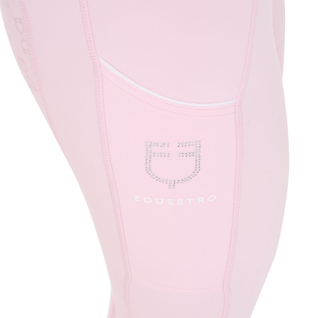 Equestro Women's Slim Fit High-Waisted Leggings with Rhinestones