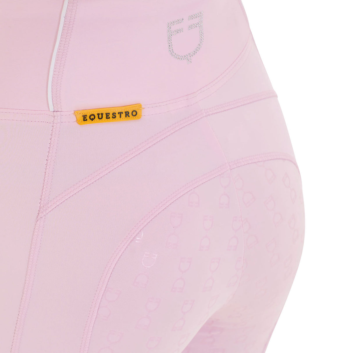 Equestro Women's Slim Fit High-Waisted Leggings with Rhinestones
