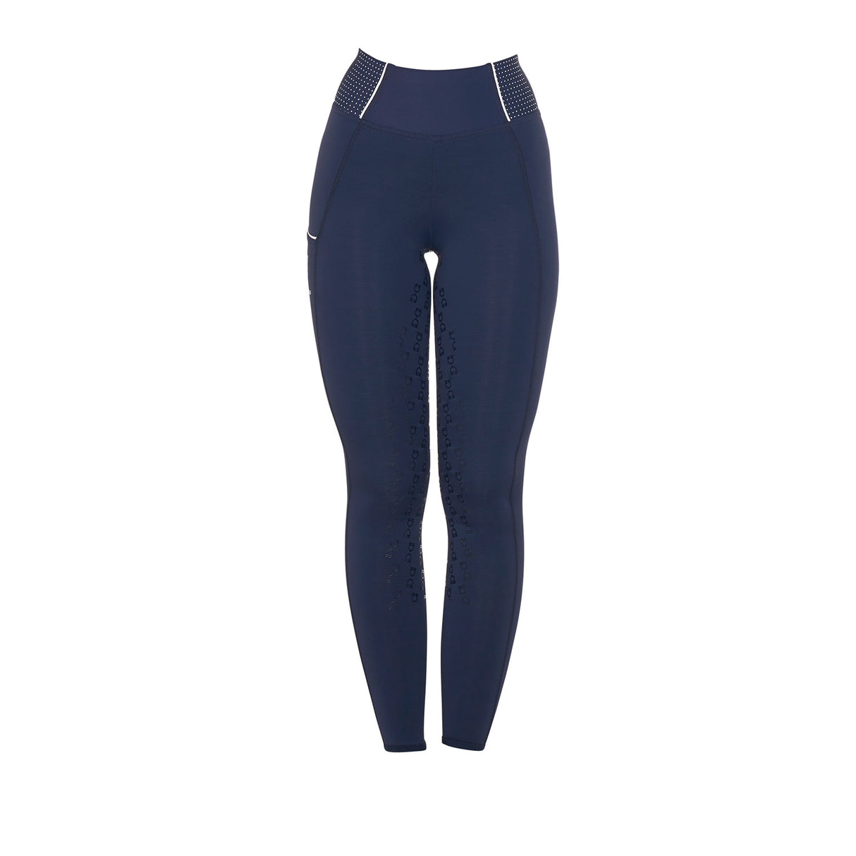 Equestro Women's Slim Fit High-Waisted Leggings with Rhinestones