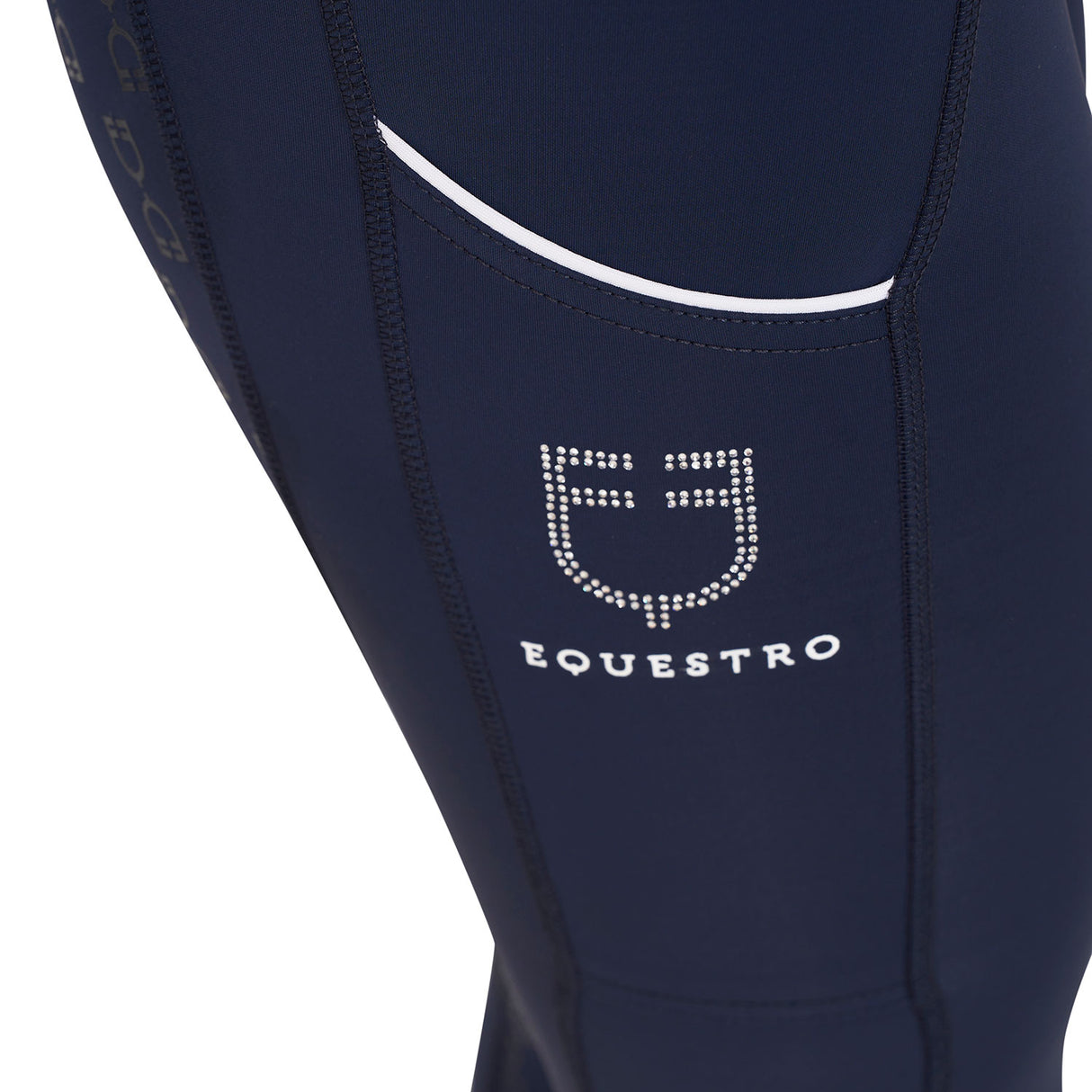Equestro Women's Slim Fit High-Waisted Leggings with Rhinestones