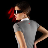 Equestro Ridertechnology women's competition polo shirt short sleeves and buttons