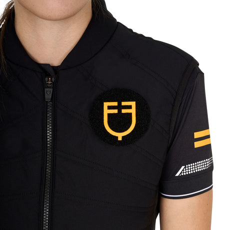 Equestro Women's Slim Fit Vest Scuderia Collection In Technical Fabric #colour_black