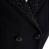 Women's tailocoat in technical fabric with rhinestones