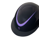 Equestro Helmet Polished Faux Leather Strap Homologation En 1384-2023 #colour_blue-purple