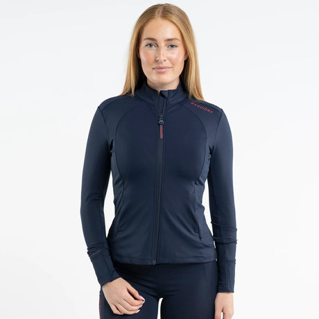 EQUIDRY Women's Water Repellent Zip up Top #colour_navy-raspberry