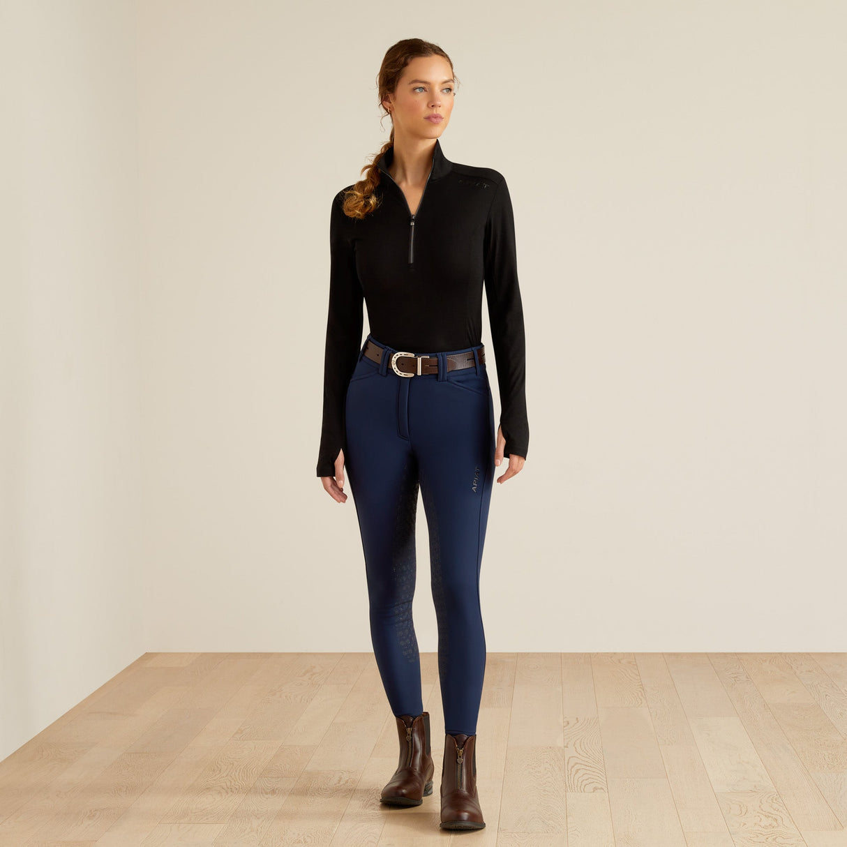 Ariat Women's Cheviot 14 Zip Long Sleeve Baselayer #colour_black