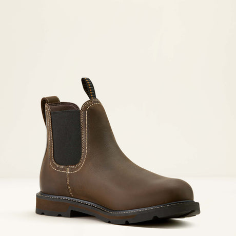 Ariat Men's Groundbreaker Chelsea Waterproof Soft Toe Work Boot #colour_brown