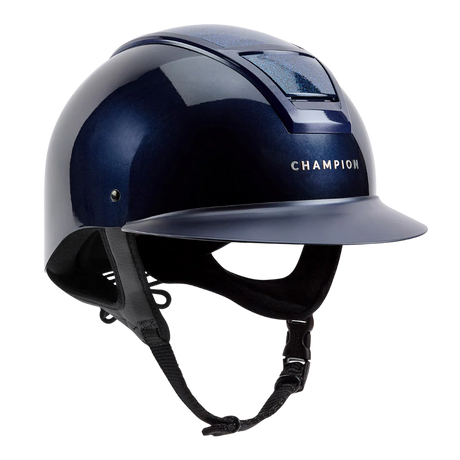Champion Insight Glitter Oval Wide Peak Riding Hat #colour_metallic-navy-sparkle-navy