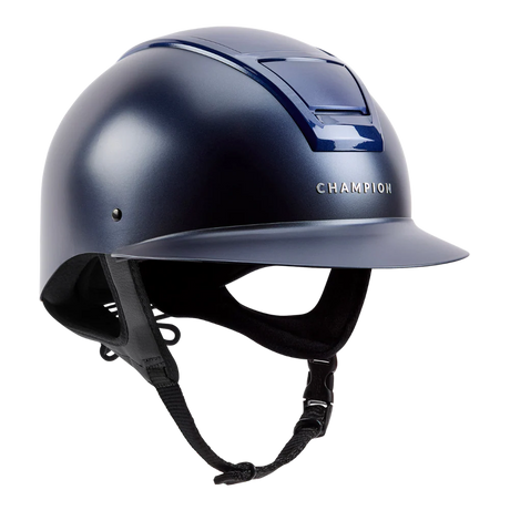 Champion Insight Round Wide Peak Riding Hat #colour_matt-navy
