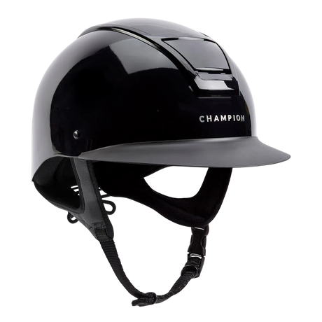 Champion Insight Round Wide Peak Riding Hat #colour_metallic-black