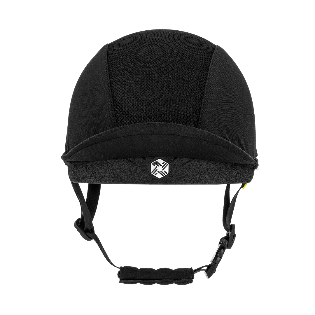 Charles Owen EQx Phoenix with MIPS Jockey Skull Helmet #colour_black-silver