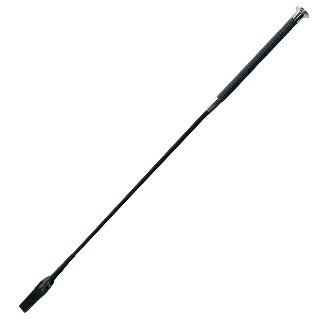 GS Equestrian Metalic Riding Crop #colour_burgundy-black-silver