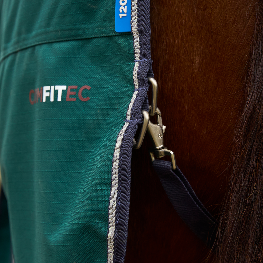 Weatherbeeta Comfitec Plus Dynamic 220G Detach-A-Neck Turnout #colour_forest-green-navy