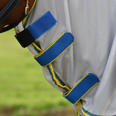 Weatherbeeta Comfitec Zephyr Plus Mesh Combo Neck #colour_silver-blue-lemon