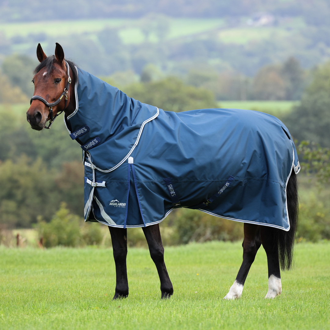 Shires Highlander Original 50g Turnout Rug & Neck #colour_ocean