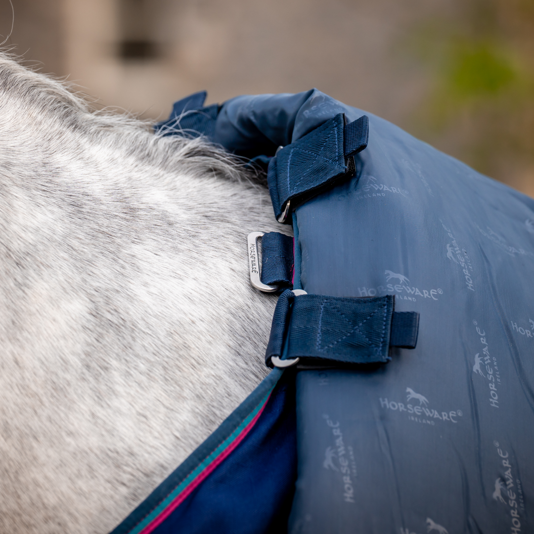Horseware Ireland Rambo Optimo 200g Plus Stable Rug #colour_navy-burgundy-teal-navy