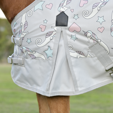Saxon 600D Pony Standard Neck Lite #colour_sea-unicorn-print